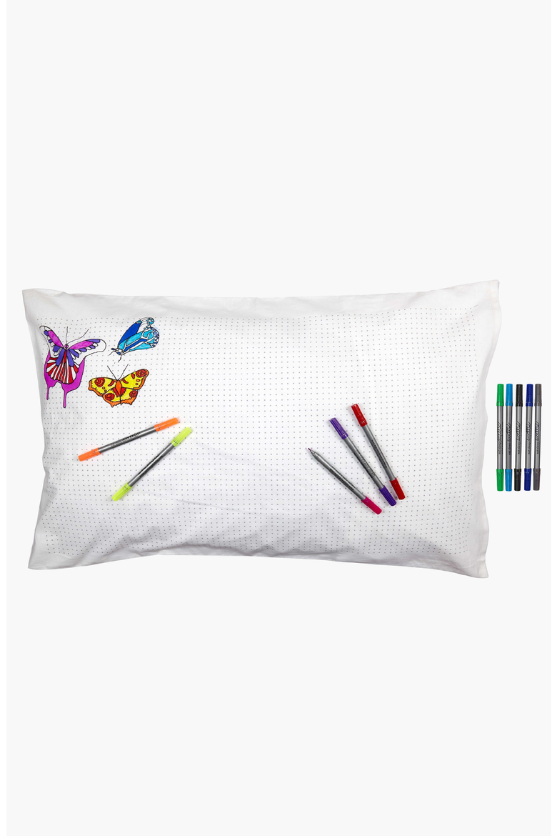 Color Your Own Pillowcase Butterfly, Alternate, color, White