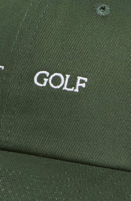Quiet Golf Logo Embroidered Adjustable 6-panel Cotton Ball Cap In Green
