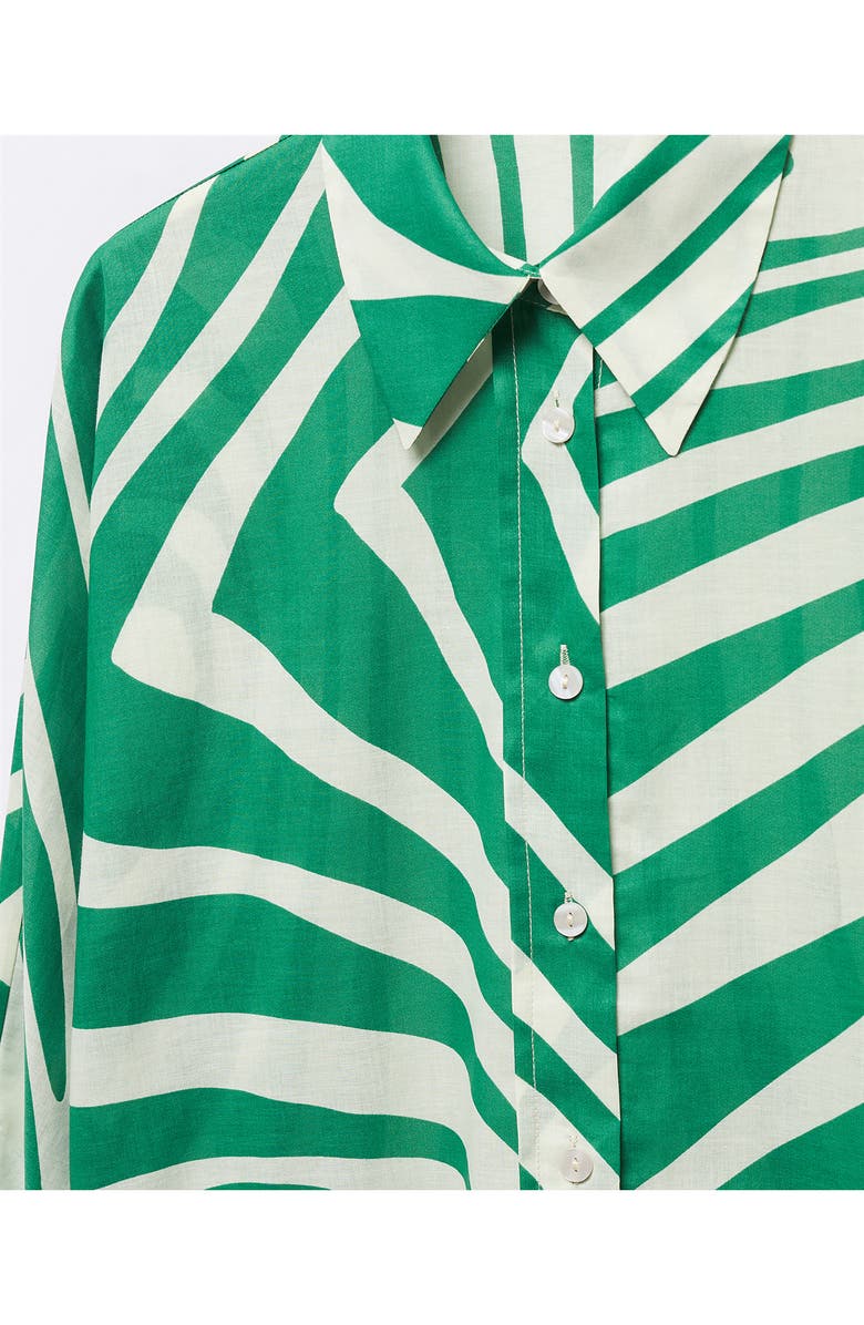 MANGO Stripe Cotton Button-Up Shirt, Alternate, color, 