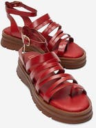 Forever & Always Shoes Pelsa Leather Multi Strap Sandal