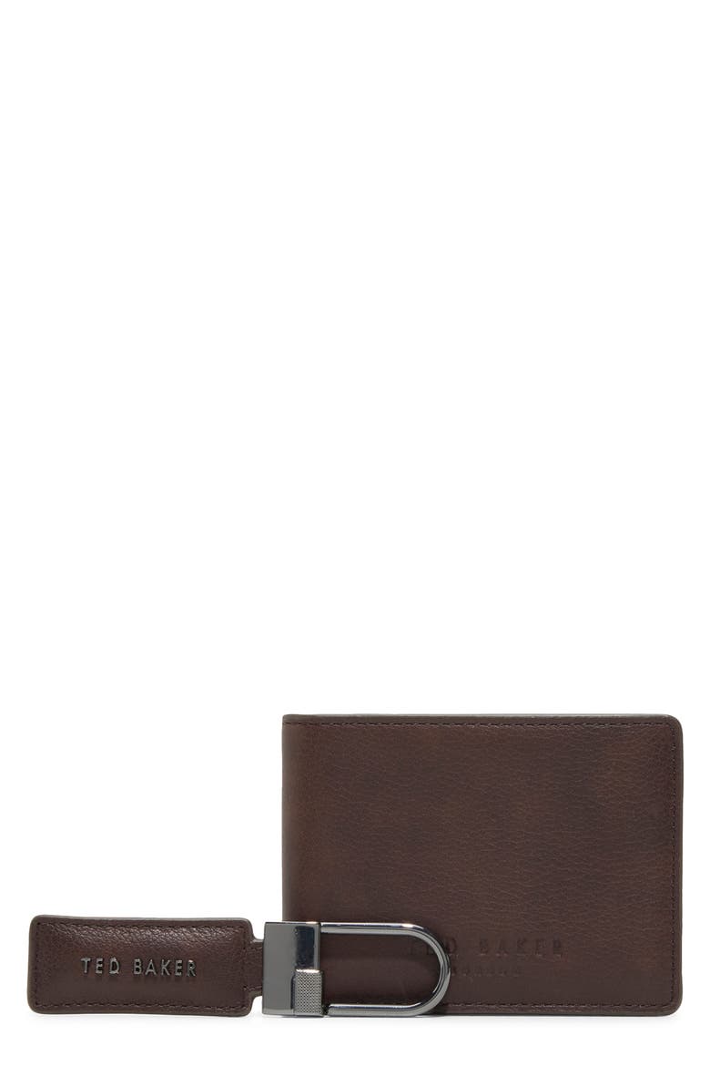 Finley Bifold Wallet & Key Ring Set, Main, color, OTHER BROWN