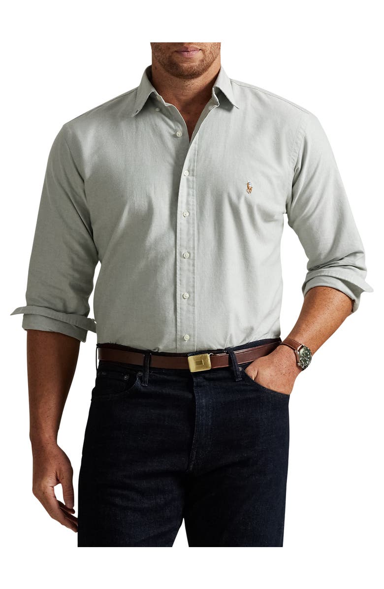 Polo Ralph Lauren Big & Tall The Iconic Oxford Sport Shirt, Main, color, Shamrock