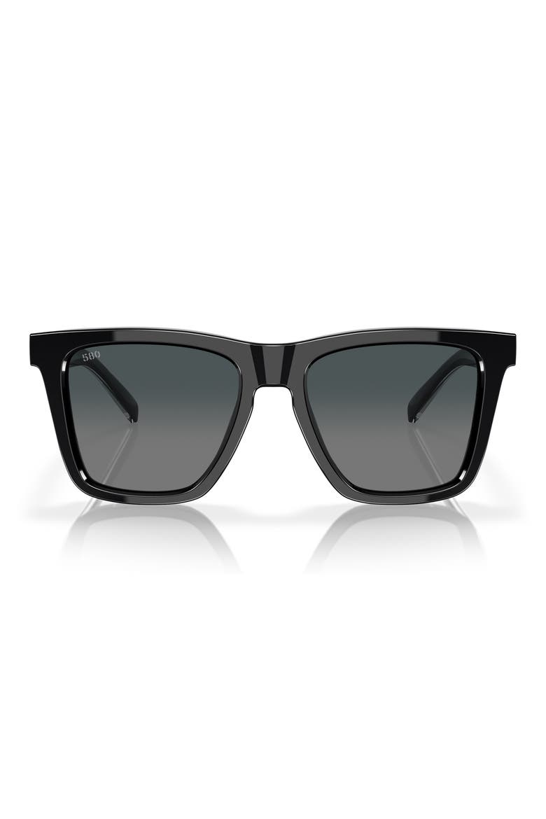 Keramas 54mm Polarized Square Sunglasses, Main, color, BLACK/ GRAY GRADIENT 580G