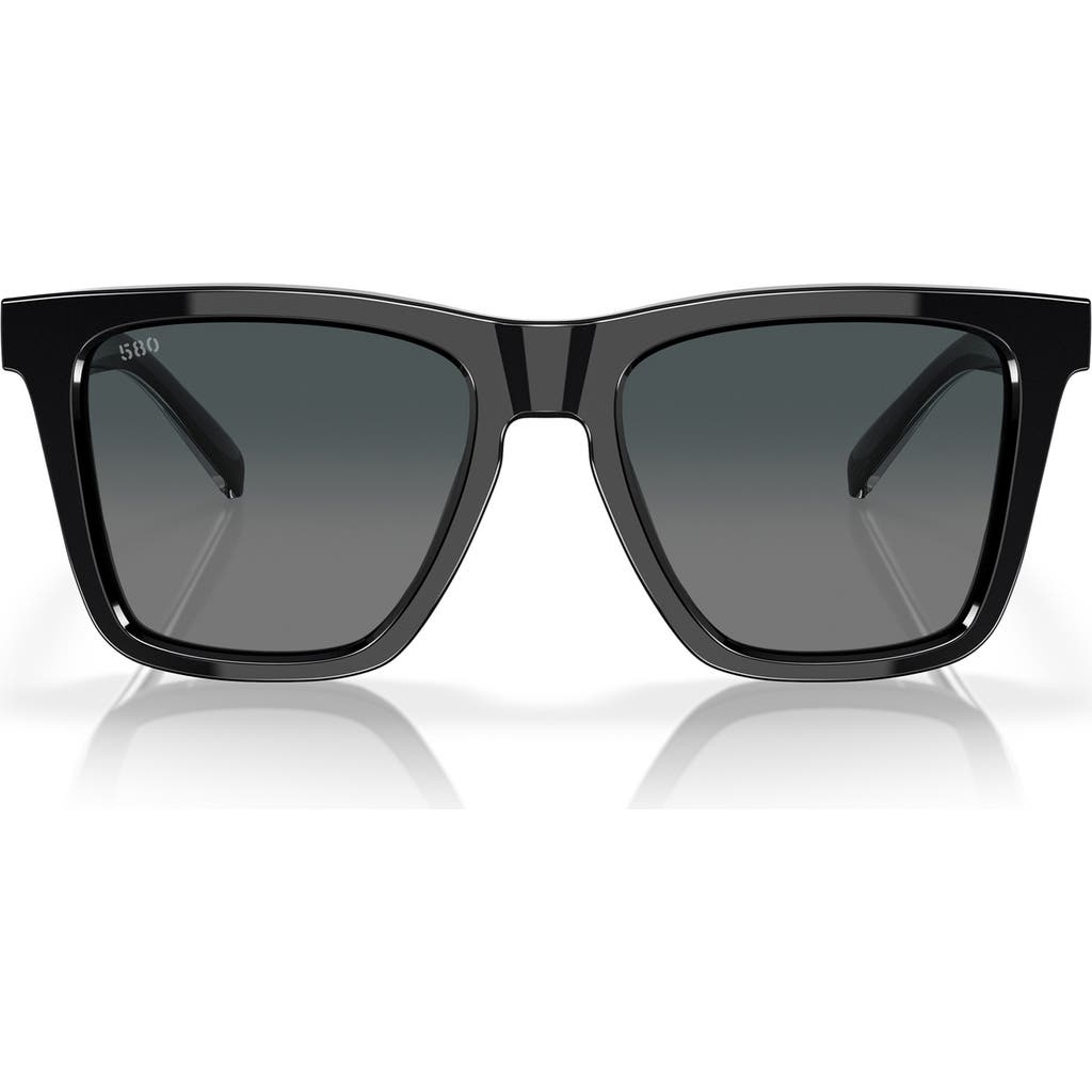 Costa Del Mar Keramas 54mm Polarized Square Sunglasses In Black/gray Gradient 580g