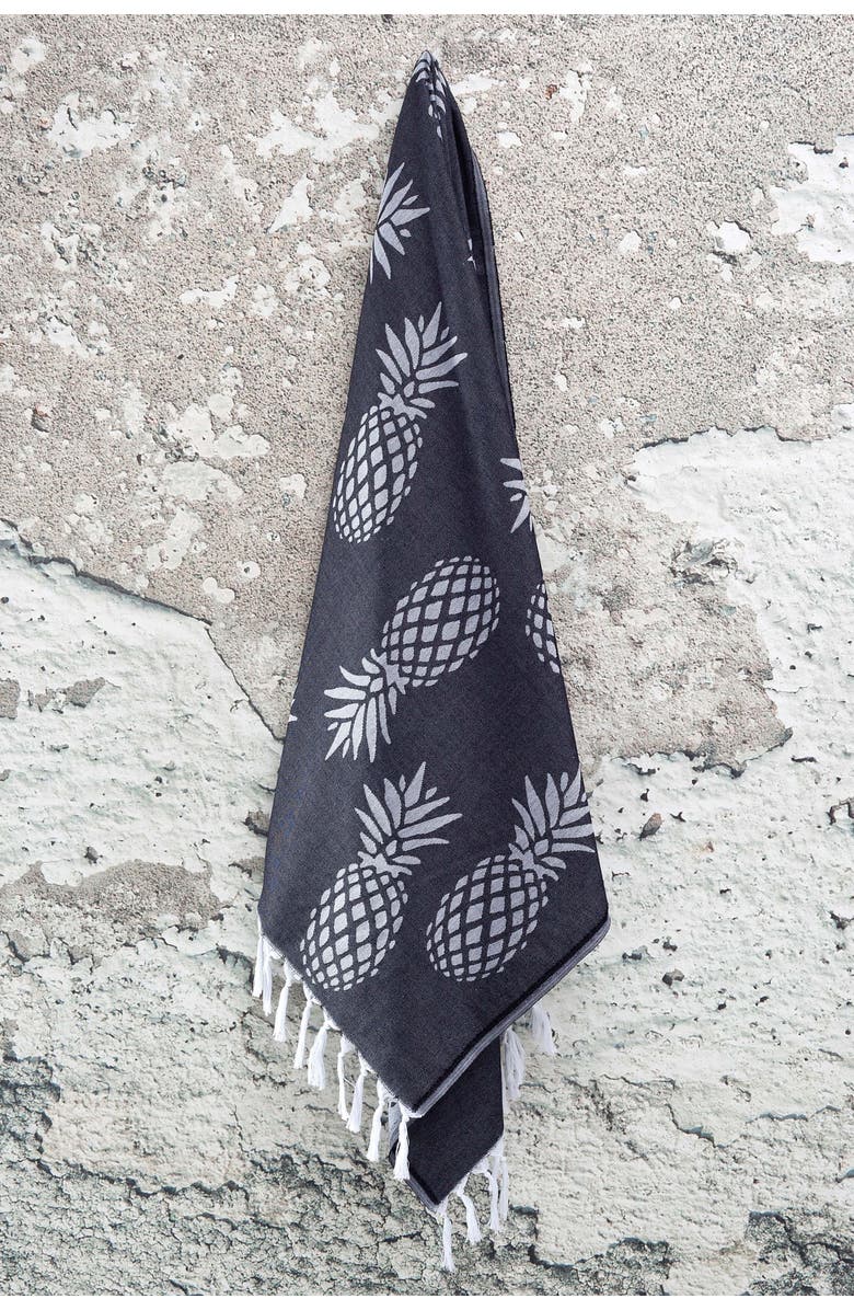 InfuseZen Pineapple Organic Sand Free Turkish Towel, Alternate, color,