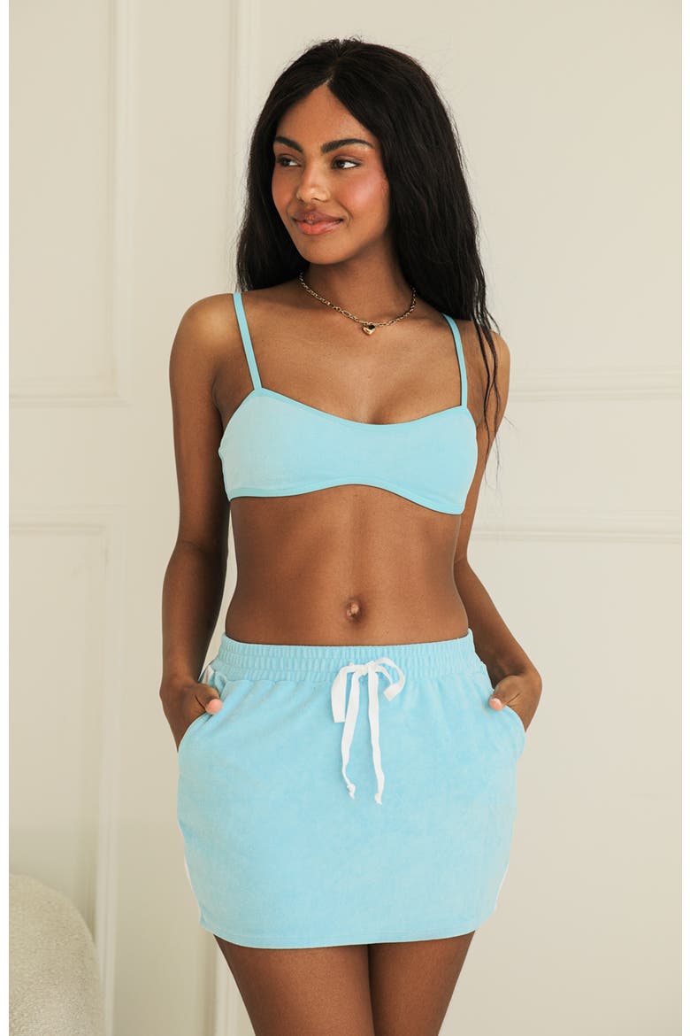 Annie Elastic Waist Mini Skirt, Alternate, color, Pool Terry
