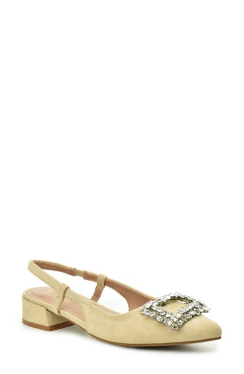 Jewel Embellished Slingback Pump (Women)