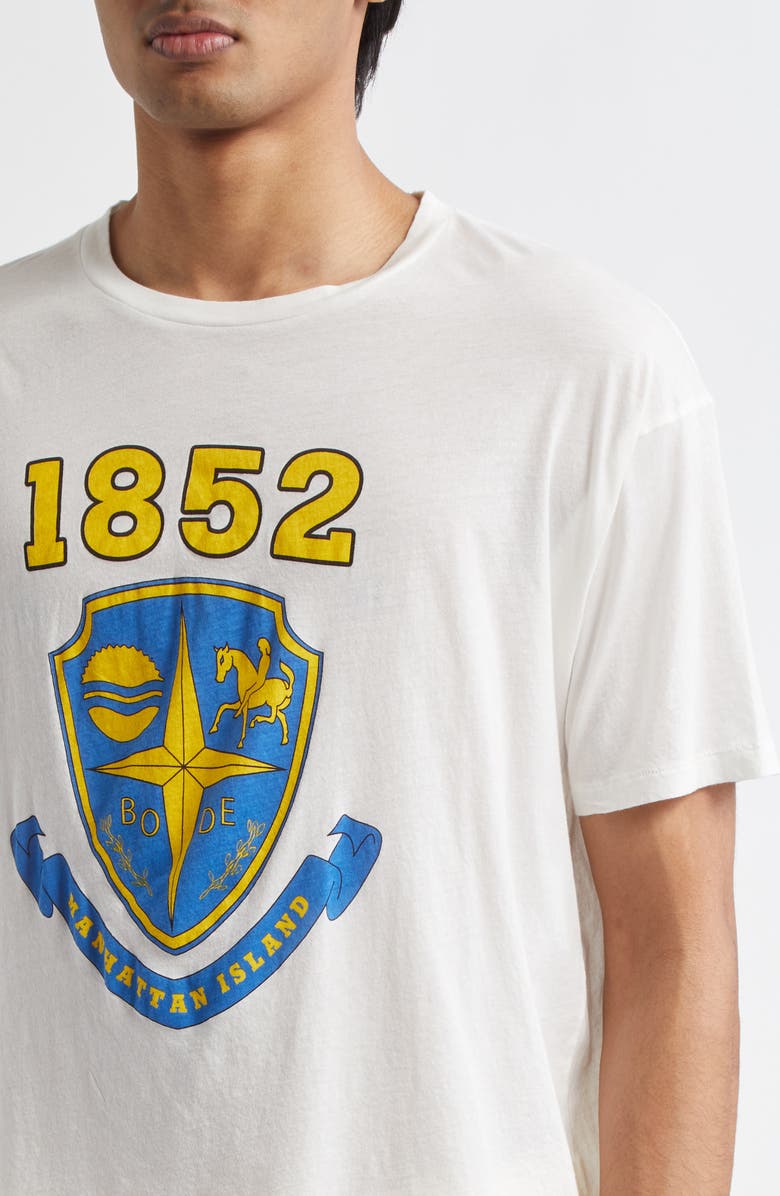 Bode Crest Boxy Graphic T-Shirt, Alternate, color, Cream