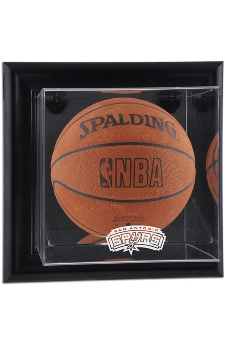 FANATICS AUTHENTIC San Antonio Spurs (2002-2017) Black Framed Wall-Mounted Team Logo Basketball Display Case, Main, color, 