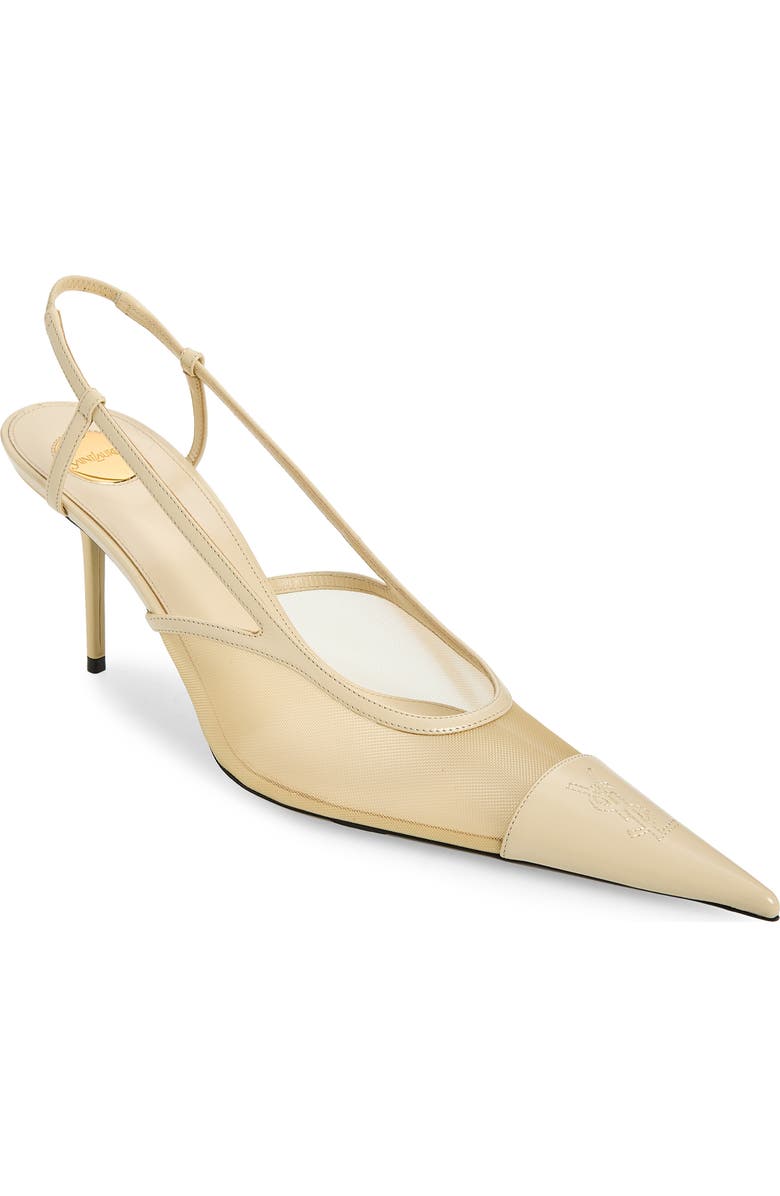 Saint Laurent Renee Slingback Pump, Main, color, Ivory