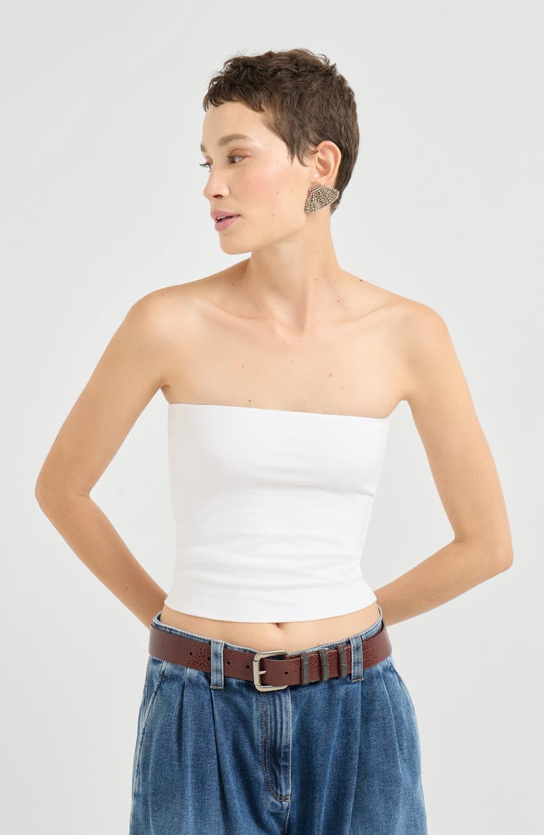 Brunello Cucinelli Bandeau top, Alternate, color, White