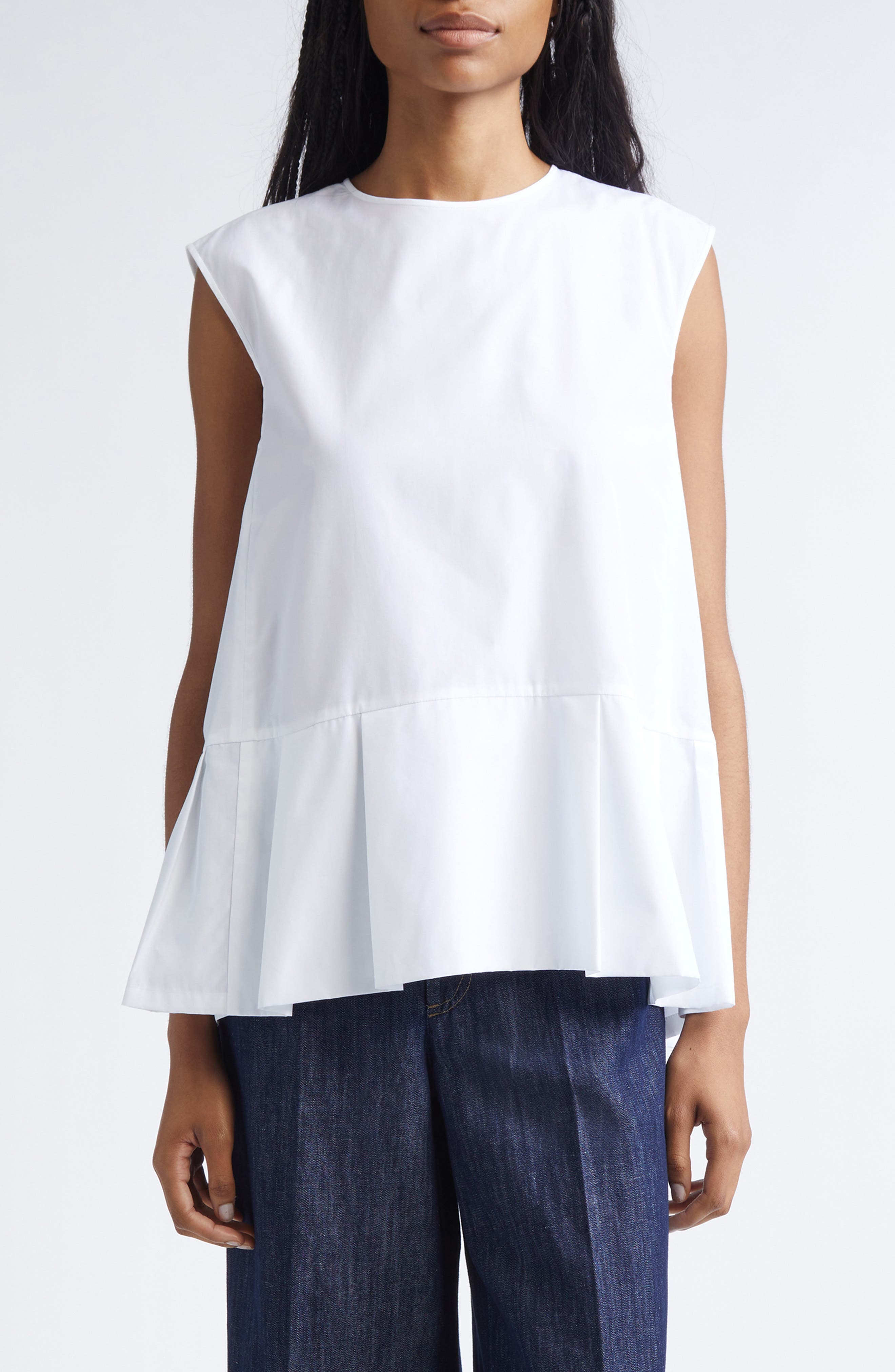 Brava Back Tie Poplin Peplum Top