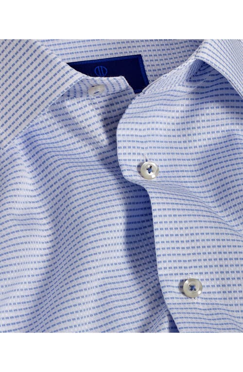 David Donahue Regular Fit Neat Print Cotton Dress Shirt In Blue