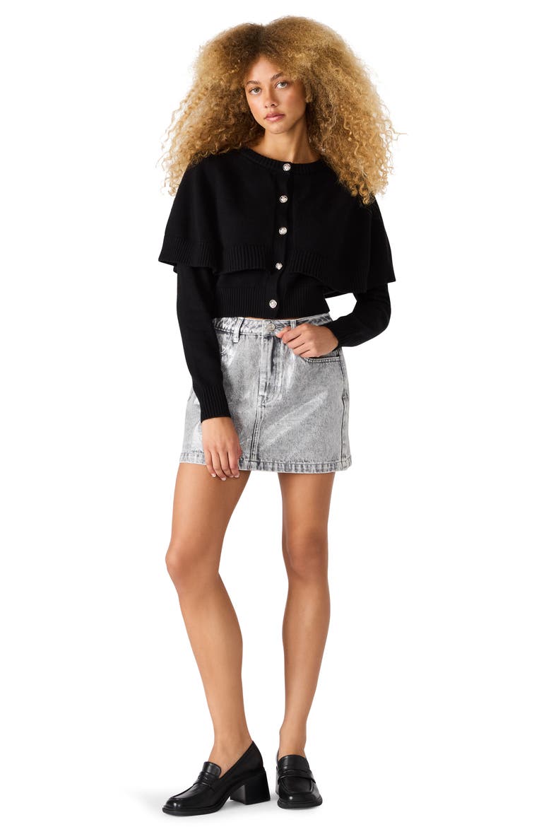 Beck Denim Miniskirt, Alternate, color, SILVER