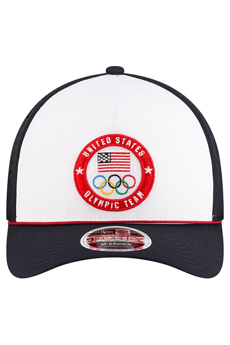 Men's New Era  White Team USA 9FORTY M-Crown A-Frame Adjustable Hat, Alternate, color, White