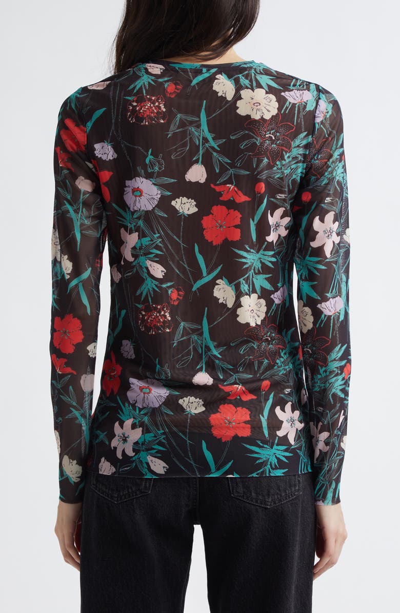 Marimekko Varitys Perenna Floral Jersey Top, Alternate, color, Black