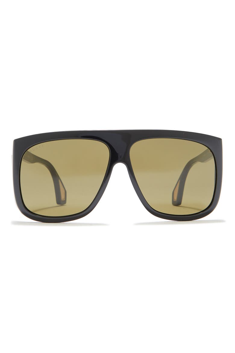 59mm Shield Sunglasses, Main, color, BLACK BLACK GREEN/ KHA