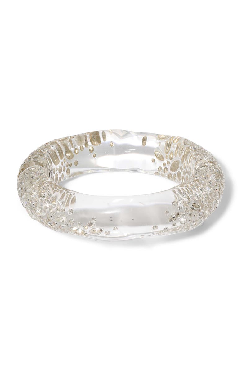 Alexis Bittar Confetti Crystal Bangle, Main, color, Silver