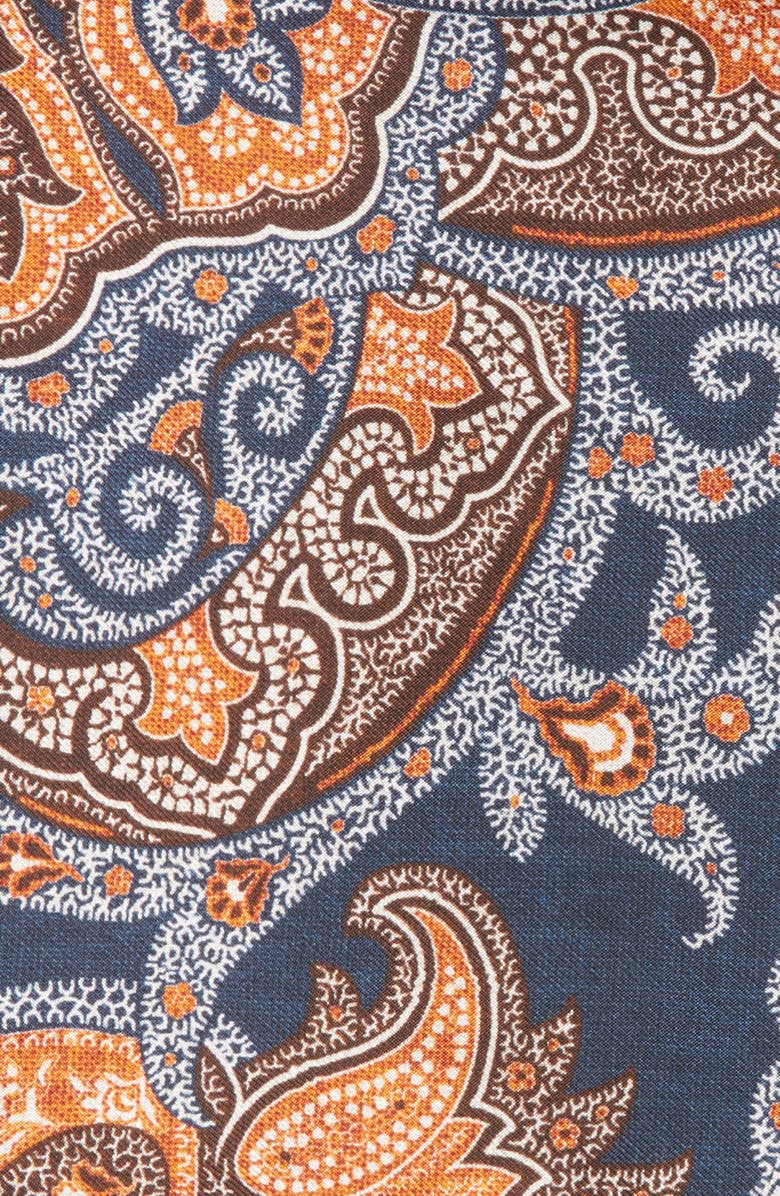 Nordstrom Paisley Silk Pocket Square, Alternate, color, Navy