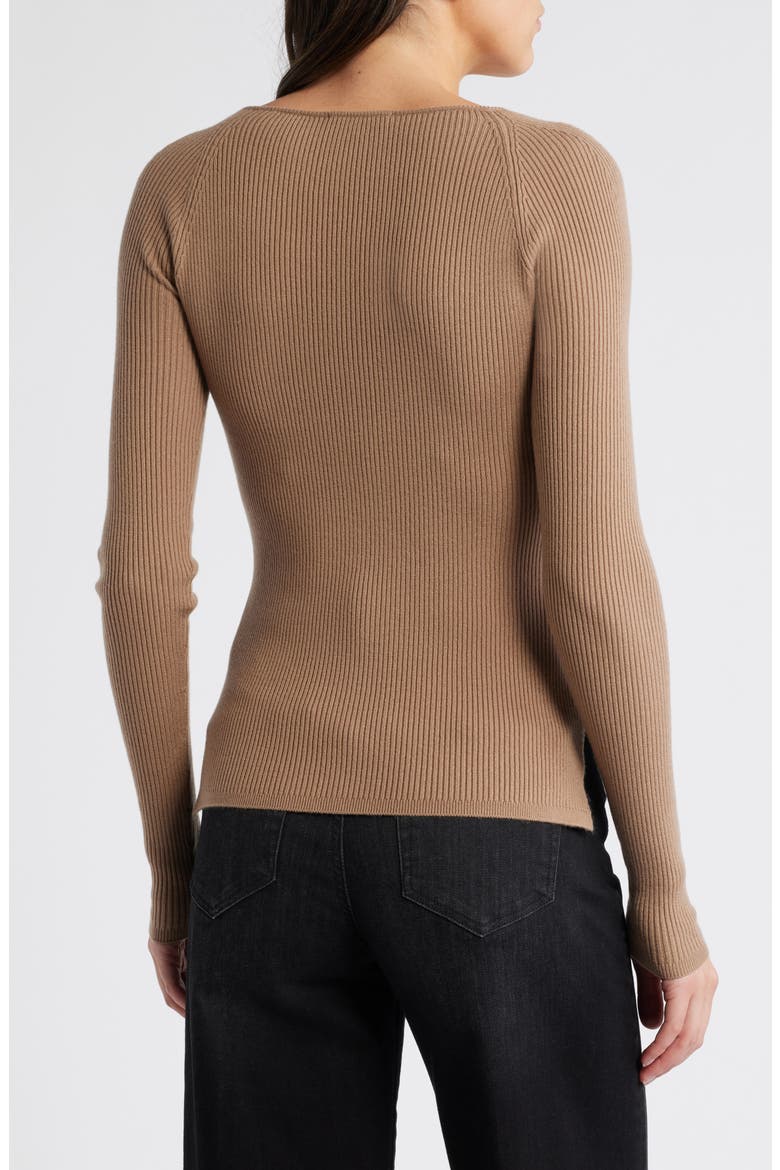 Parvati Sweetheart Neck Rib Sweater, Alternate, color, BURNTSUGAR