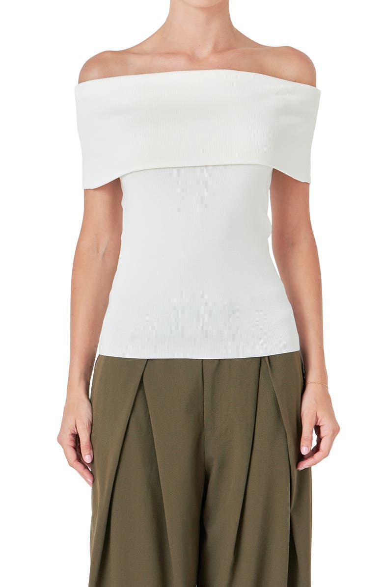 Endless Rose Off the Shoulder Knit Top, Alternate, color, Ivory