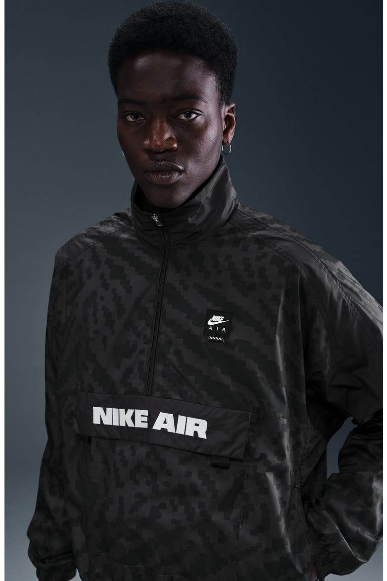 Air Half Zip Jacket, Alternate, color, ANTHRACITE/ BLACK