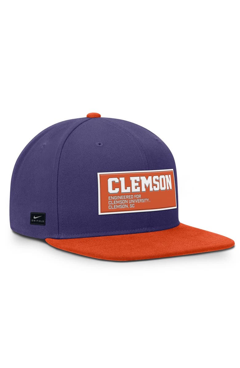 Nike Men's Nike Purple/Orange Clemson Tigers 2025 On-Field Patch Pro Dri-FIT Snapback Hat, Alternate, color, Purple