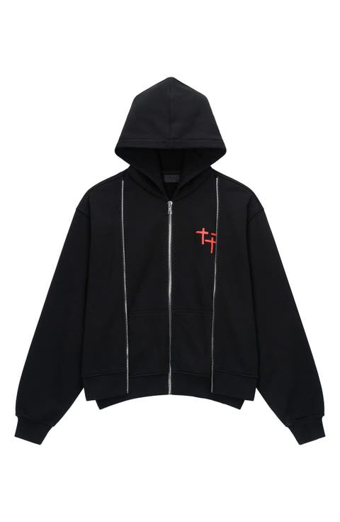 Ren Planetary Layered Zip Graphic Hoodie
