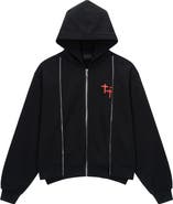 RtA Ren Planetary Layered Zip Graphic Hoodie