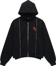 RtA Ren Planetary Layered Zip Graphic Hoodie