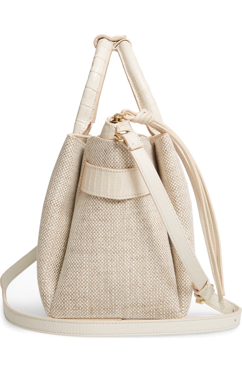 Nancy Gonzalez Medium Cristie Linen & Genuine Crocodile Tote, Alternate, color,