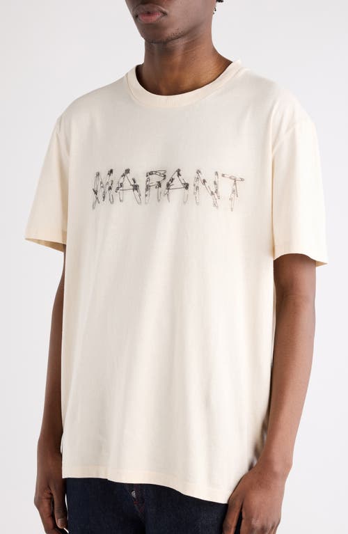Isabel Marant Honore Logo Graphic T-shirt In Neutral
