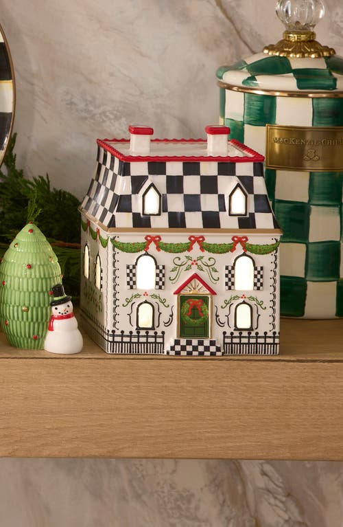 Mackenzie-childs Mackenzie Childs Holly Village Illuminated Ceramic Gingerbread Villa & Tree In Multi