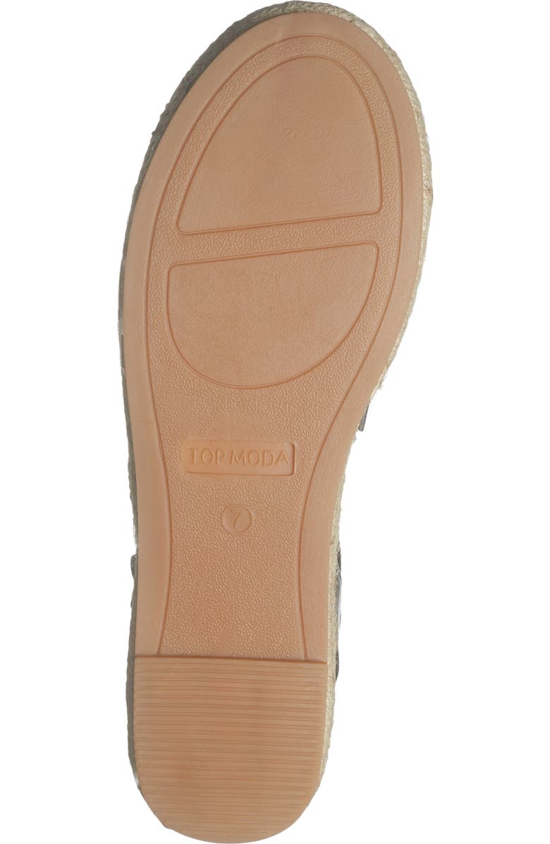 TOP MODA Chrom Floral Embroidered Ankle Strap Flat, Alternate, color, Black Pu