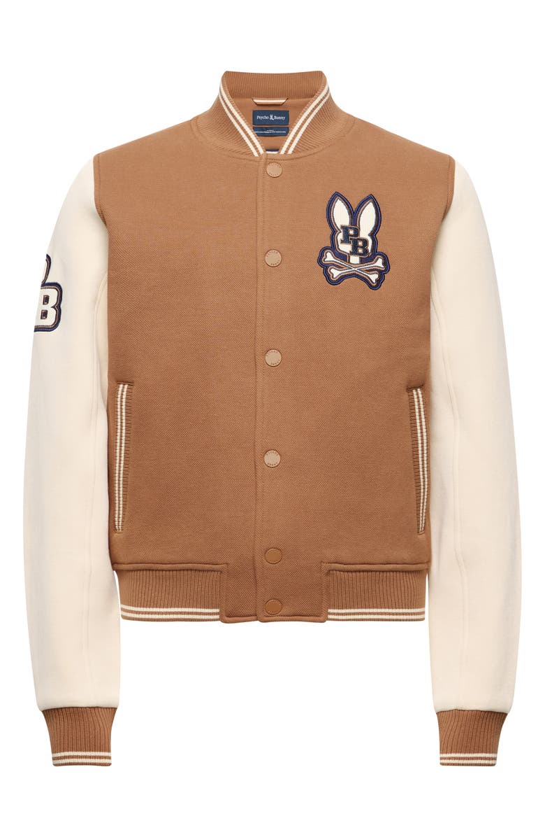 Psycho Bunny Kids' Wade Colorblock Graphic Bomber Jacket, Main, color,