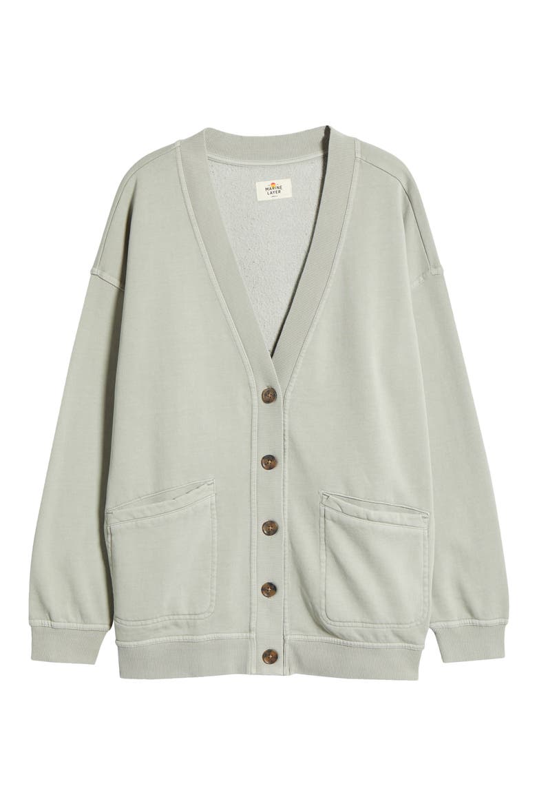 Cloud Nine Cotton Blend Fleece Cardigan, Alternate, color, SHADOW