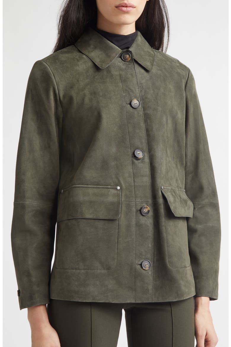 Suede Barn Jacket, Alternate, color, DARK THYME