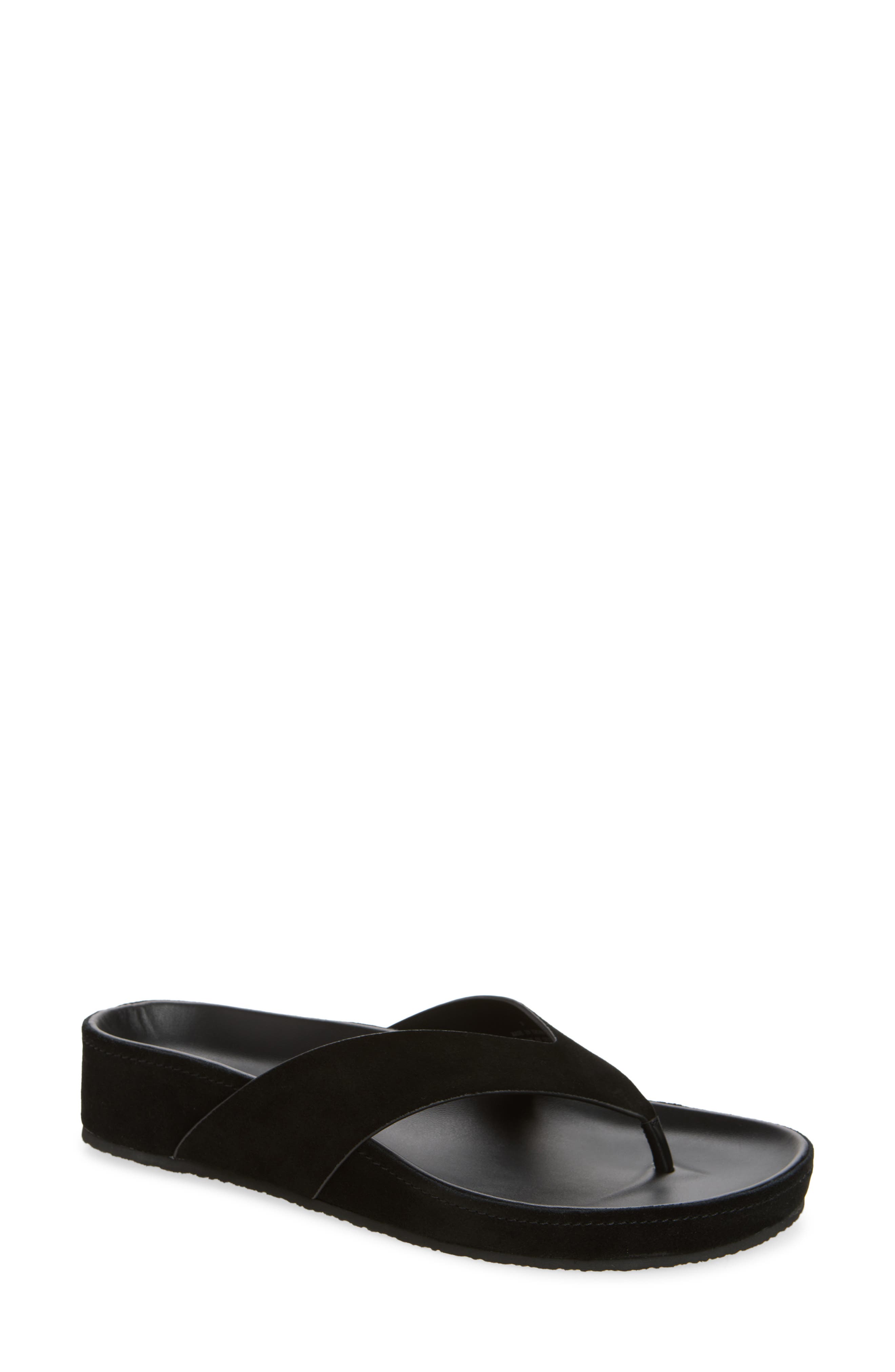 Jeffrey Campbell Relaxer Platform Thong Sandal, Main, color, Black Suede Black