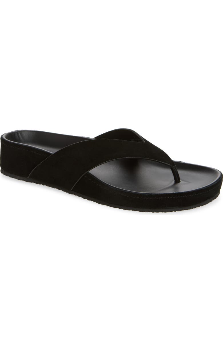 Jeffrey Campbell Relaxer Platform Thong Sandal, Main, color, Black Suede Black