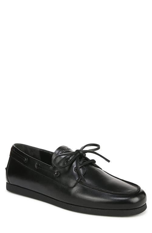Vince Men's Marin Leather Boat Shoes In Black