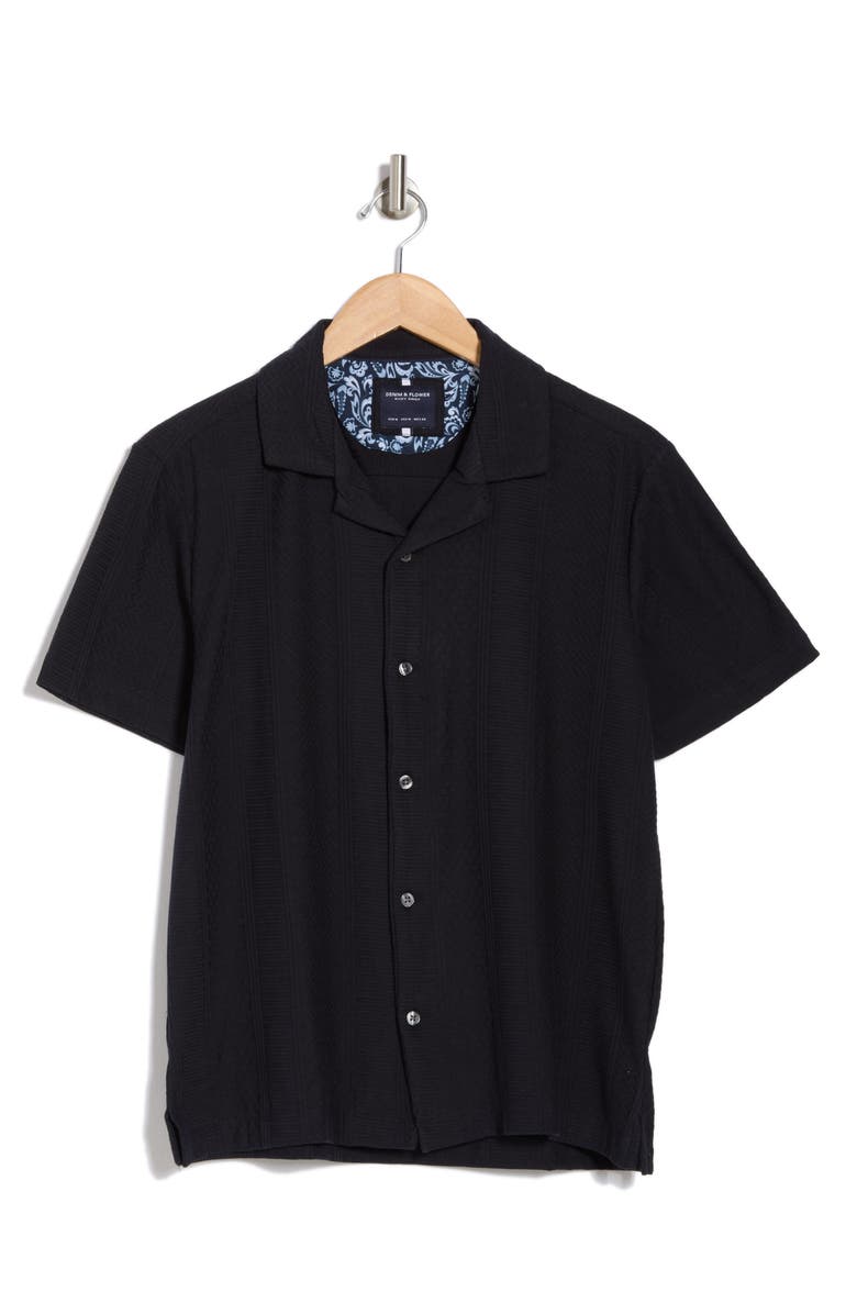 DENIM AND FLOWER Knitted Texture Short Sleeve Shirt, Alternate, color, 