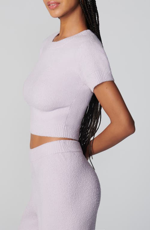 Florence By Mills Short Sleeve Crop Sweater In Purple