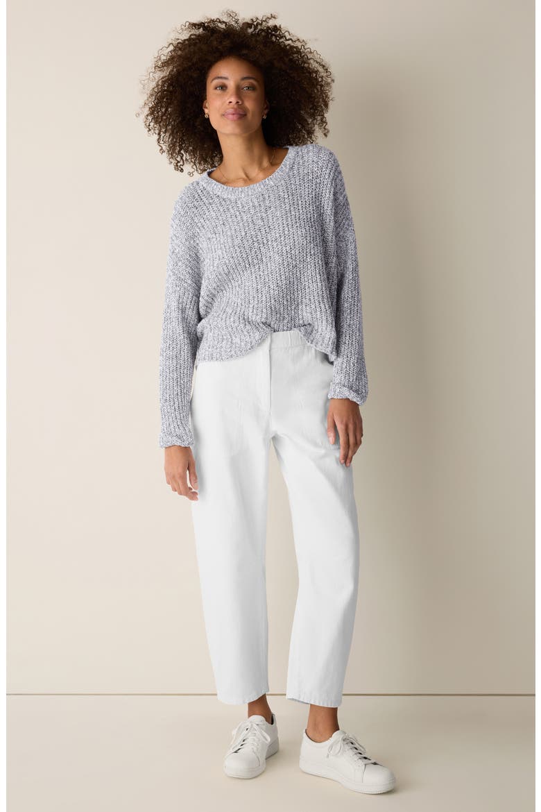 Crewneck Organic Cotton Blend Sweater, Alternate, color, DARK PEARL