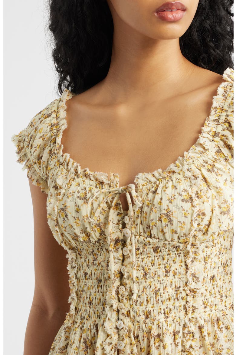 Mabel Floral Cotton Top, Alternate, color, YELLOW FLORAL