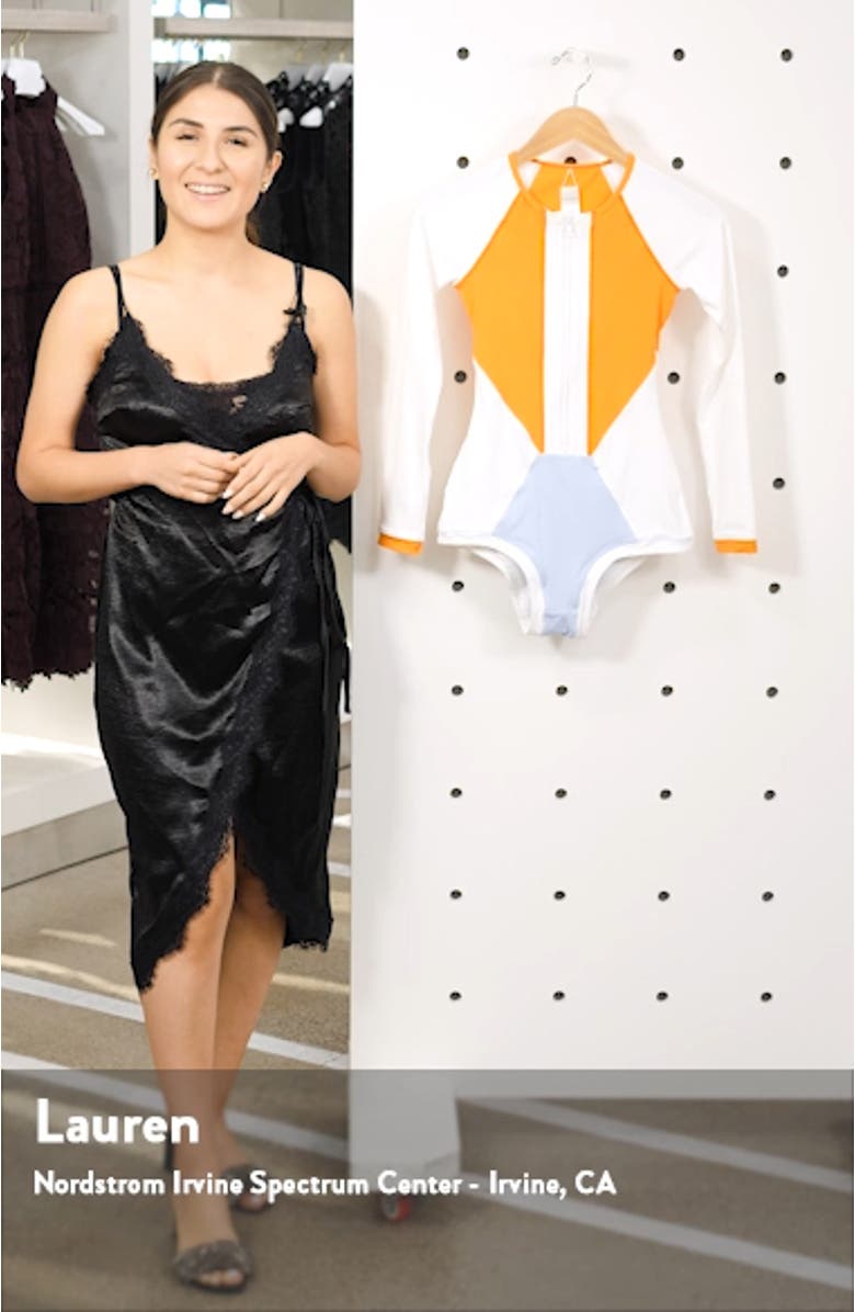 L Space Mod Front Zip Long Sleeve One-Piece Swimsuit, sales video thumbnail