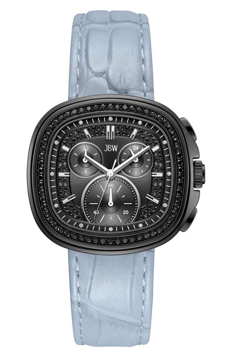 Coast Chronograph Leather Strap Watch, 22mm x 42mm