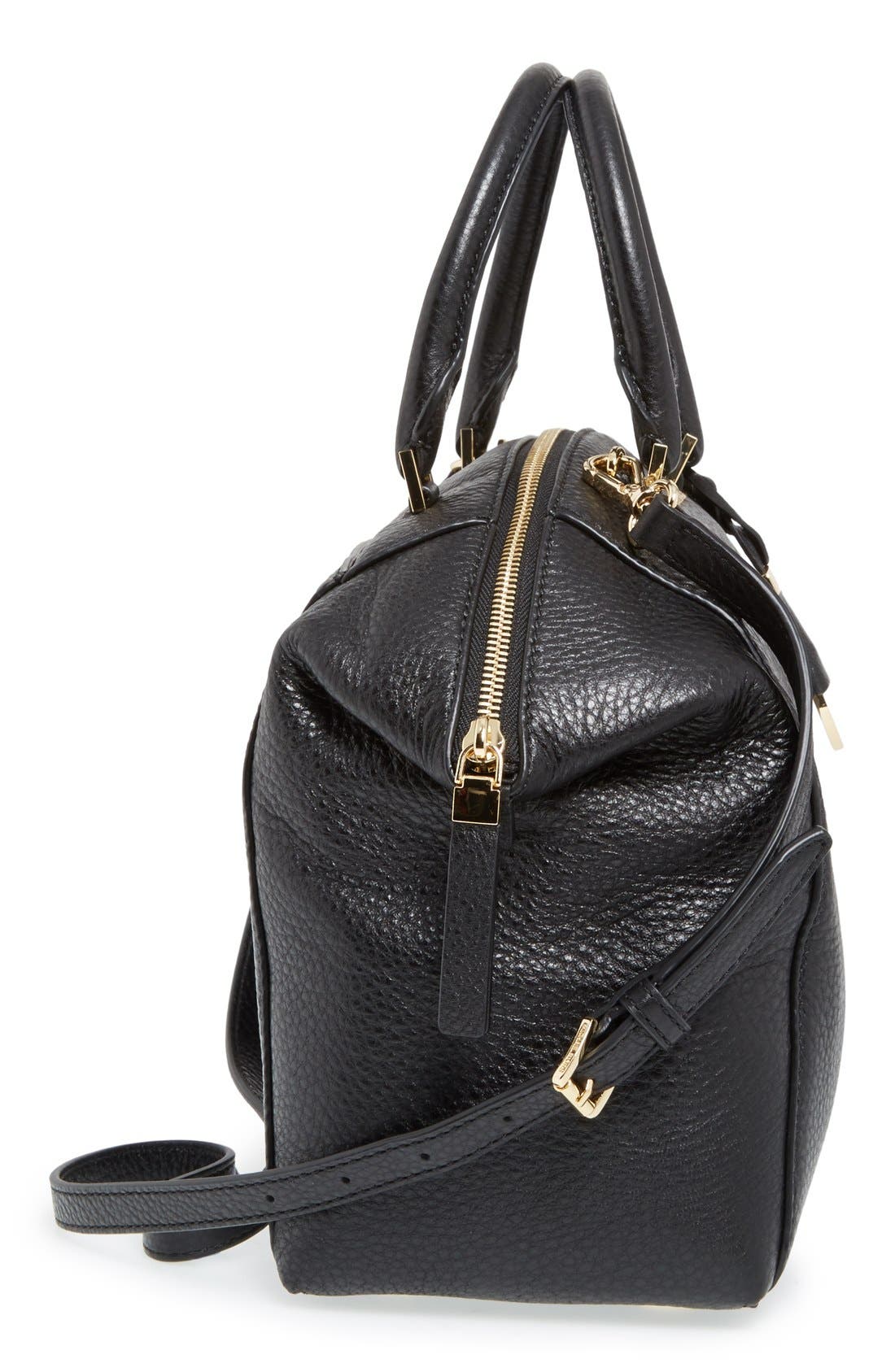 'Medium Riley' Satchel, Alternate, color, BLACK
