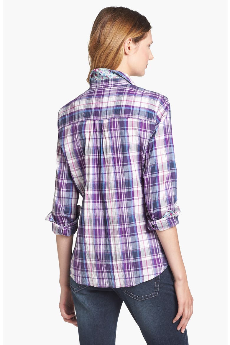 Madras Plaid Shirt, Alternate, color, PURPLE