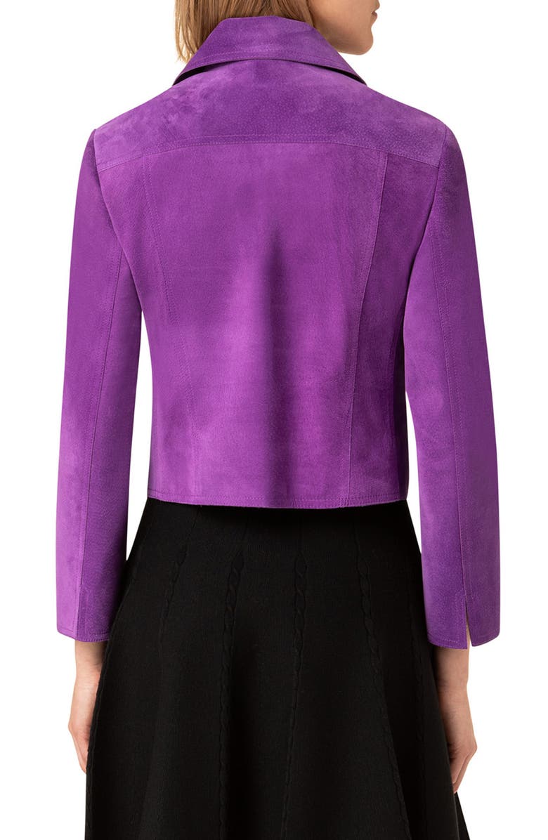 Akris punto Suede Biker Jacket, Alternate, color, 