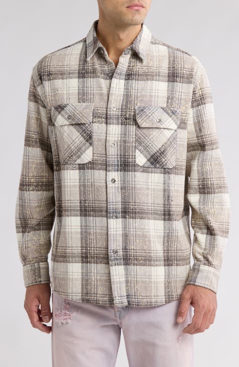 Plaid Cotton Button-Up Shirt